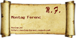 Montag Ferenc névjegykártya
