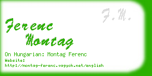 ferenc montag business card